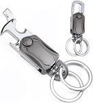 Vivesha Multifunction Keychain 5 IN 1 Heavy Duty Dual Ring Metal Keychain with Cutter, Bottle Opener, Mobile Phone Holder, 360° Rotate Spinner - Outdoor Carabiner Portable Car Key Chain.