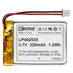 EEMB Lithium Polymer battery 3.7V 320mAh 402535 Lipo Rechargeable Battery Pack with wire Molex Connector for Headphones and Dashcam-confirm device & connector polarity before purchase