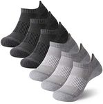 FOOTPLUS Golf Socks For Men Men Women Boys Girls Cross Winter Ankle Arch Support Seamless Toe Thick Cushioned Sole Copper Golf Socks, 3 Light Grey& 3 Dark Grey, Large
