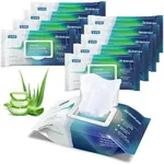 FifthPulse Disposable Body Wipes For Adults - Premoistened Bathing Wipes Infused With Aloe and Lanolin - Alcohol-Free Adult Wipes For The Elderly - 8" x 12" Washcloths (600 Count (15 Packs of 40))