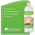 Nordicare Food Grade Mineral Oil - Tasteless and Odourless Chopping Board Oil - Suitable for Wood and Bamboo Countertops, Cutting Boards and Blocks, Stainless Steel, Stone (1000ml)