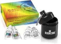 Eargasm High Fidelity Earplugs with Rainbow Filters - Reusable Noise Reduction Hearing Protection Ear-Plugs with Carrying Case for Concerts, Festivals, Raves, Musicians, Live Events, Sports