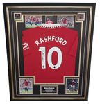 UF UNDISPUTED FRAMING Framed Marcus Rashford Signed Shirt Autographed Jersey Red