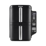 Ninja Double Stack Air Fryer, Vertical Dual Drawer Air Fryer with 4 cooking levels, 2 Drawers and 2 Racks, Space Saving Design, 7.6L Capacity, 6 Cooking Functions, 6 Portions, Black SL300UK