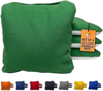 Cornhole365 Stick & Slide Cornhole Bags - Resin Filled, Canvas and Suede, Tournament Bean Bags, Regulation, Slick Shot Bags, Cornhole Bags - Tractor Green - Set of 4