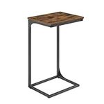 VASAGLE C-Shaped Side Table, Bedside Table, Sofa Side Table, with Metal Frame, Industrial, for Living Room, Bedroom, Rustic Brown and Black LET353B01