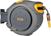 Hozelock Enclosed Auto Reel with 20m Hose Pipe Garden Watering Cleaning Yard