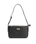 LONDON FOG ASTOR and IRIS Shoulder Bag for Women with Adjustable Strap, Black Texture 1 Iris