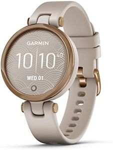 Garmin Lily, Stylish Small Smartwatch and Fitness Tracker, Sport Edition, Patterned Lens , Bright Touchscreen Display and up to 5 days battery life, Light Sand