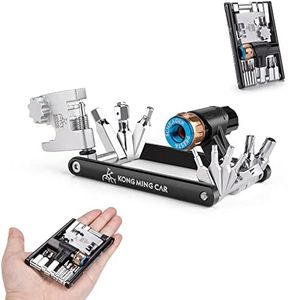 Kadacha Attrezzo multifunzione 20 in 1 per bicicletta con gonfiatore di CO2 – Kit multifunzione compatto e leggero per strade e mountain bike – Include Hex, Torx, cacciavite e attrezzi a catena.