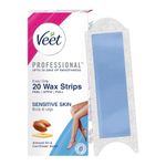 Veet Full Body Waxing Strips Kit for Sensitive Skin | 20 Pre-Coated Wax Strips & 4 Perfect Finishing Wipes | Up to 28 Days of Salon Like Smoothness | Arms, Underarms, Legs & Bikini Area