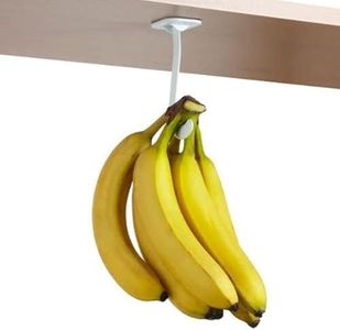 Gadjit Banana Hook/Hanger (White) - Under Cabinet Hook to Hang a Bunch of Bananas. Folds Up Out of Sight When Not in Use. Mounting Adhesive Included. Hanging Bananas Prevents Bruising