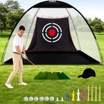Golf Set Net,Golf Nets for Backyard Driving,Heavy Duty Golf Net for Indoor Use,Dome Practice Net Golf,Driving Rang Backyard Golf Quick Setup with Target Cloth and Carry Bag 12x7x6.6ft Classic