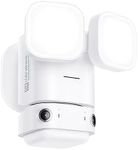 winees Security Floodlight Camera, Wired 2K QHD IP65 Outdoor Smart Security Camera, Color Night Vision, 180° FOV with Customizable AI Motion Detection, 110dB Siren, Two-Way Audio, White