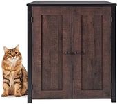 Litter-Robot Storage Cabinet and Litter Box Enclosure by Whisker, Coffee Oak Finish, 30.7" W x 28.1" D x 34.3" H, Stylish and Durable Hidden Litter Box Furniture