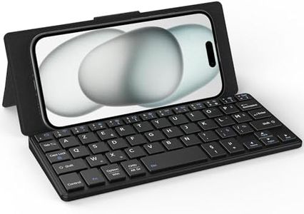 CACOE Clavier Bluetooth Pliable, Mini Clavier sans Fil Double Canal, [AZERTY] Clavier Bluetooth avec Support,Mini Clavier Ultra Plat, Compatible avec iPad/Phone/Tablette, Android, Windows, Noir