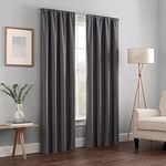 ECLIPSE Blackout Window Curtain Panel, Charcoal, 42 x 95