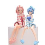 LUNK Anime Rem Figure Ram Action Figures PVC Cartoon Figurine Cute Model Statue Ornament 6.1 Inch