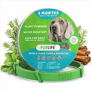 FurLife Flea and Tick Collar for Dogs – Waterproof Green Dog Collar, Pet Supplies for Tick and Flea Prevention for Dogs, Safe for All Breeds