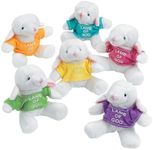 Fun Express Lamb Stuffed Animal 12 Pack - Mini 4" Sheep Plush with Lamb of God T-Shirts | Christian Gifts Bulk for Baptism Party Favors, Sunday School Supplies & Jesus Toys for Kids Religious Events