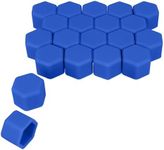 kwmobile Set of 20 Car Wheel Nuts Covers Compatible with 19 mm Wheel Nuts - Bolt Caps Hub Screw Cover - Dark Blue