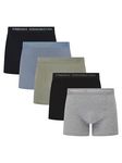 French Connection Boxers for Men – Multipack of 5 – Boxer Shorts Men, Mens Briefs, Everyday Wear Men’s Boxer Shorts that Combine Style with Comfort (Large)