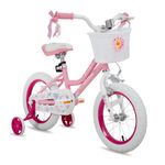 JOYSTAR 16 Inch Girls Bike Toddler Bike for 4 5 6 7 Years Old Girl 16" Kids Bikes for Ages 4-7 yr with Training Wheels and Basket Children's Bicycle in Pink