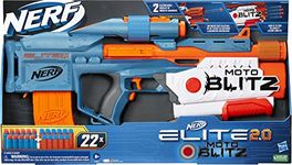 Nerf Elite 2.0 Motoblitz Blaster with Scope, Nerf Motorized 10-Dart Blasting, Airblitz 6 Darts, 22 Darts, Outdoor Toys for 8 Year Old Boys & Girls