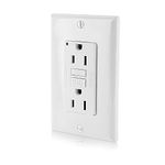 Leviton GFNT1-W Self-Test SmartlockPro Slim GFCI Non-Tamper-Resistant Receptacle with LED Indicator, 15-Amp, White