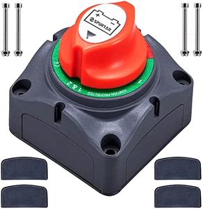 Spurtar Battery Disconnect Switch 1-2-Both-Off, DC 12V-48V Master Marine Battery Switch Power Cut Off for Marine Boat Car ATV RV Vehicle, Waterproof Battery Isolator Heavy Duty