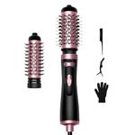 Hair Dryer Brush, 3-in-1 Rotating Round Hot Air Spin Brush Set with 2 Brushes (2" & 1.5")