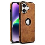 MOBIKIT Back Case for iPhone 16 Plus (6.7") (Flexible Pu Leather with Logo Cut |Raised Edges |Soft Touch Case |Brown)