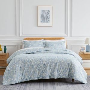 Southshore Fine Living, Inc. 3-Piece Premium Bedding California King Comforter Set, All Season Down Alternative, Oversized Bedspread with 2 Pillow Shams, California/King Bedding, Paisley Blue