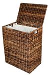 BirdRock Home Abaca Laundry Hamper | Hand Woven | Removable Canvas Laundry Bag