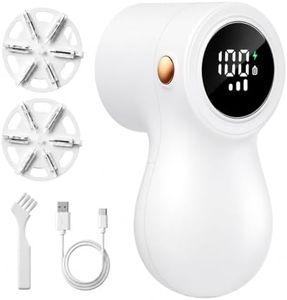𝗥𝗲𝗰𝗵𝗮𝗿𝗴𝗲𝗮𝗯𝗹𝗲 Fabric Shaver, coldSky Lint Remover for Clothes with 3 Replaceable Blades, Electric Lint Shaver with Digital Display, 3-Speeds Defuzzer for Removing Fuzz and Pill from Sweater