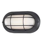 Westinghouse 6113700 Traditional One-Light Dimmable LED Outdoor Wall Light, Textured Black Finish, White Glass