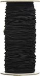 Darice Black Elastic Cord, 2mm Thick, 72 Yard Roll – Perfect for Jewelry Making, Easy to Cut to Size, Black Rubber Covered with Black Polyester – Craft Cord for Beading, Hair Ties and Home Uses