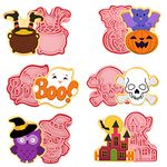 Cerlaza Halloween Cookie Cutters, 6 PCS Cookie Cutters Shapes for Halloween Baking, Pumpkin Cookie Cutters Set for Halloween Party Supplies Favors