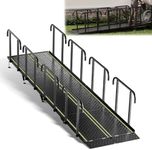 RDCMKL Wheelchair Ramp with Handrails, 12-36" Rise, Non-Slip, Carbon Steel