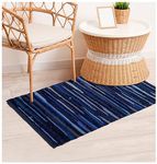 100% Cotton Rag Rug 2x3' - Multicolor Chindi Rug - Hand Woven & Reversible for Living Room Kitchen Entryway Rug - Navy,Kitchen Rugs, Farmhouse Rugs, Rugs for Living & Bedroom,Woven Rugs