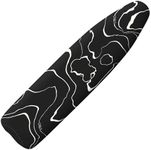 Extra Thick Ironing Board Cover and Pad, 15x54 Ironing Board Cover, Resist Scorching and Staining,Elastic Edges,Modern Art Geometric Black