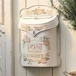 BIG FORTUNE Mailbox Wall Mount Mailboxes for Outside Vintage Mailbox Mail Boxes/Wall Mount Outside Antique Style Nostalgic Charm Home Decor Metal Mailbox Garden Flower Patter