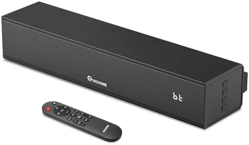 Wohome 2.1 Sound Bar for Smart TV with Built-in Subwoofer, 6 Levels Voice Enhancement, 15 Inches Small TV Soundbar Speakers with Bluetooth 5.3/ARC/Optical/AUX/USB Connection, 3 EQ Modes, Wall Mount