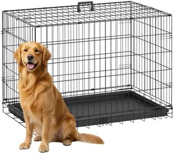 FDW | 36" Foldable Metal Dog Crate | Dark Black | Cage for Medium Dogs