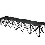 BenefitUSA 6 Seater Sideline Bench Portable Folding Team Sports Bench Sits Outdoor Waterproof- BLACK