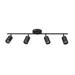 Globe Electric 64000012 30" 4-Light Track Lighting, Matte Black, Track Ceiling Light, Track Lighting Kit, Vintage, Ceiling Light Fixture, 4 Bulb Kitchen Light, Home Improvement, Dining Light Fixture