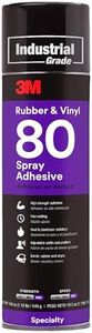 3M 80 Yellow Rubber and Vinyl Spray Adhesive, 24 Fluid + M69 Ounce Aerosol, Net weight 19 Ounce
