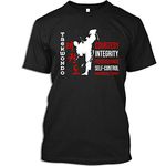 Taekwondo Tshirt Taekwondo 5 Tenets Martial Arts Sports Gift T-Shirt for Men Women(Black - M)