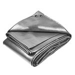 Xillion 250 GSM Heavy Duty Tarpaulin Extra Strong, Strengthen Eyelets, UV Resistant, 100% Waterproof, Cross Laminated Tarpaulin tirapaal Tharpai Thadika Tadpatri Thadika (27 x 15 FT, Silver)