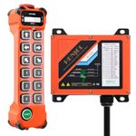 12-65V 12-Button Industrial Wireless Crane Remote Control Radio Controller for Overhead Gantry Bridge Crane Electric Chain Hoist Winch Lift Transmitter and Receiver